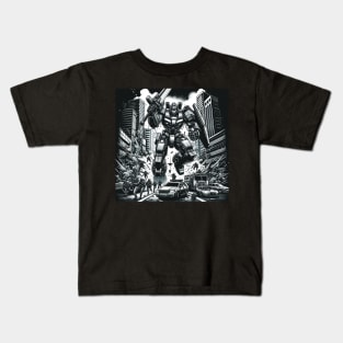 Black Robot Kids T-Shirt